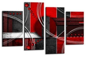 photo Red Black And Gray Wall Art details about abstract wall art canvas picture large red black grey split 4 multi panel 60