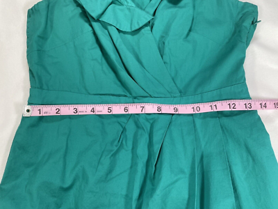 J.CREW Emerald Green Sleeveless Dressy V-Neck Dress - Women's Size 4-  ruffles | eBay