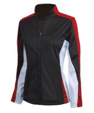 NEW CHARLES RIVER APPAREL 4494 GIRL'S ENERGY JACKET BLACK/RED/WHITE