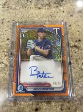 2024 Bowman Chrome BROCK PORTER Orange Shimmer Auto 18/25 RANGERS
