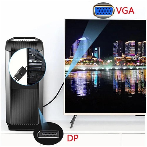 Display Port to VGA Cable Adapter Converter Video HDTV Monitor J2Z5 - Picture 4 of 15