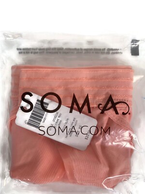Soma Vanishing Edge Stripe Trim Bikini Peach Panties Size XSmall NWT