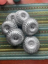 Set 6 Vintage Aluminum 4” Individual Bundt Fluted Baking Tart Tins or Jello Mold
