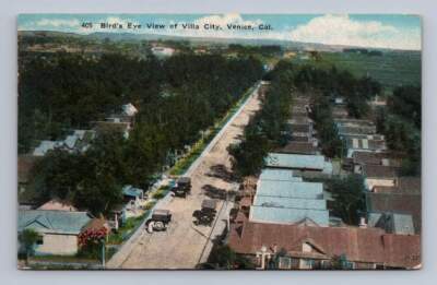 ''Villa City'' VENICE Beach Houses Antique Los Angeles Postcard Cover 1921