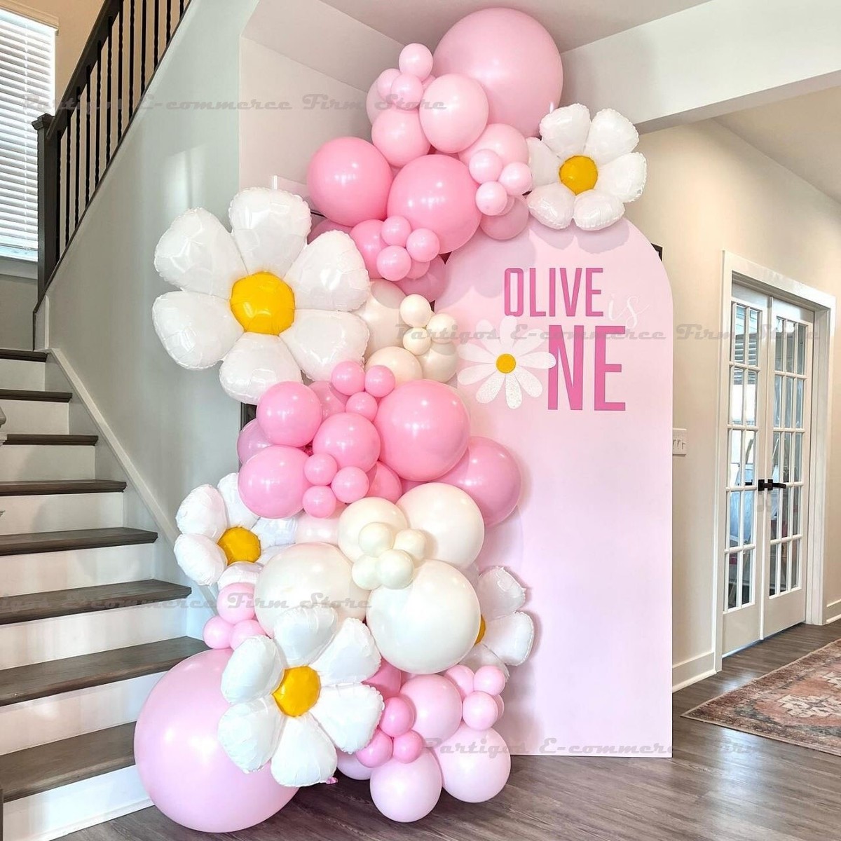 99pc Pink White Balloons Garland Arch Balloon Girl Princess