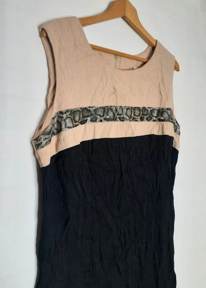Conjunto de vestido y chaqueta para mujer SL vintage talla 22 patrón de piel de serpiente negro tostado Foto 4 de 4
