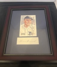 Heinie Manush Auto /10,000 Perez-Steele 19080 HOF Series 1-15 #100 Framed