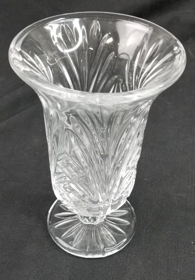 Vintage Footed Cut Glass Vase eBay