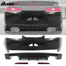 Fits 14-15 Chevy Camaro 6th ZL1 Style Rear Bumper + Quad Diffuser w/ Reflectors
