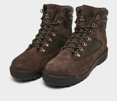 Men s Timberland 6-Inch Field Boots Dark Brown/Green (Size: 8)