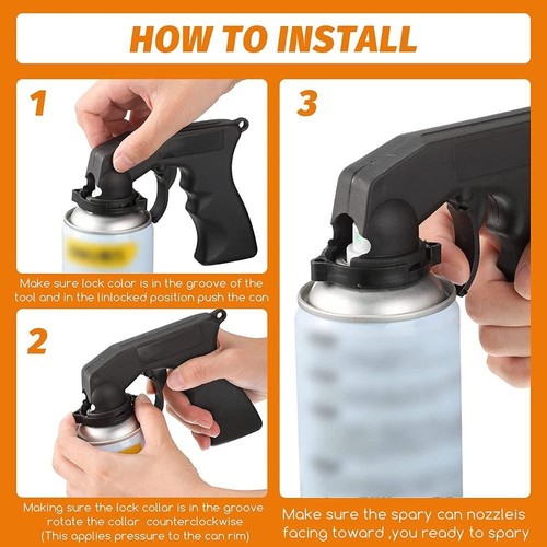 Car Spray Paint Handle Sprays Cans Holder Aerosol Trigger Handle Full Hand Grip - Picture 5 of 16