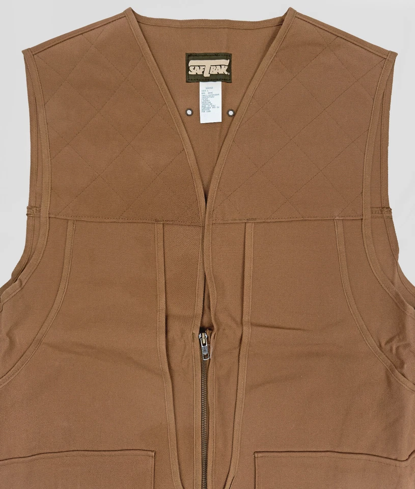 SafTbaK NOS U.S.A. Made Lined Hunt Bag Quilted Duck Canvas Vest Men's Large - Image 2 of 3