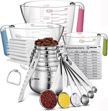 20-Piece Measuring Cups and Spoons Set, Nesti...