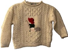 Mac Baaa Wool Cableknit Sweater Youth Sheepherder Youth Kids 3-4 Yrs Scotland