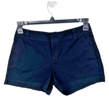 New York Company Shorts Women 0 Black Casual Flat Front Chinos Solid Bottoms