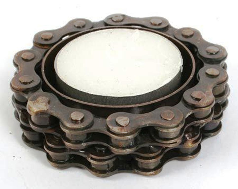 Recycled Bike / Bicycle Chain Parts Circular Tealight Holder Handmade Eco Gift