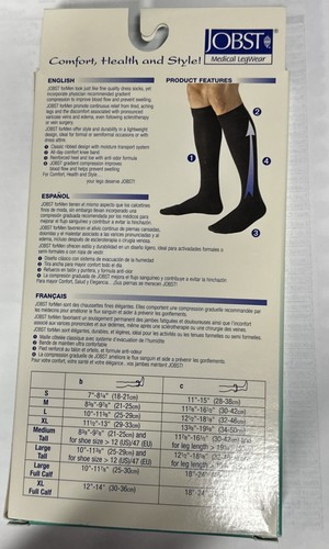 Jobst Medical Hasta la Rodilla Grande 20-30 MmHg Negro Nuevo En Caja - Imagen 4 de 4