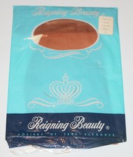 Vintage 1960s Reigning Beauty Hosiery NOS Panty Hose Sunset 9 1/4 Mesh Stockings