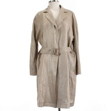 Herno Nwd 100% Linen Trench Coat With Belt Size 44 Us 8 In Tan Beige