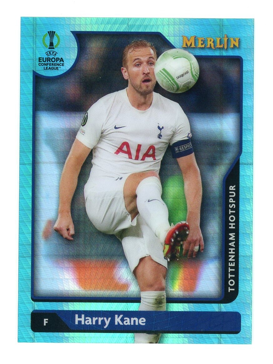 2021-22 Merlin Chrome UEFA Champions League Aqua Prism Refractor Harry Kane #50