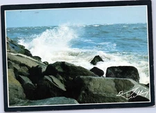 Sea crashing on rock jetties - Maryland