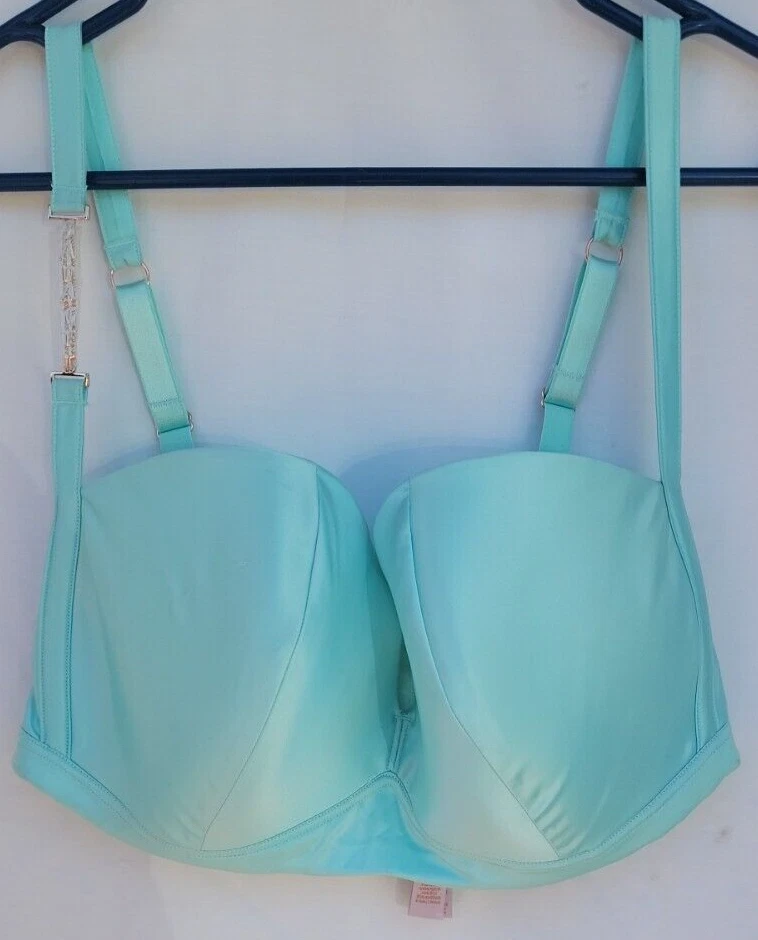 Savage X Fenty Women's Bra Plus Size 3X Aqua No undewire, Side Stays 4 Hooks