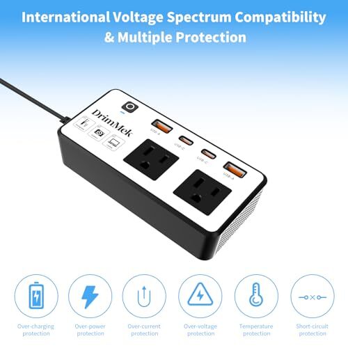 220V to 110V Converter, DrimMek Travel Adapter US to Europe Power Converter - Picture 7 of 7