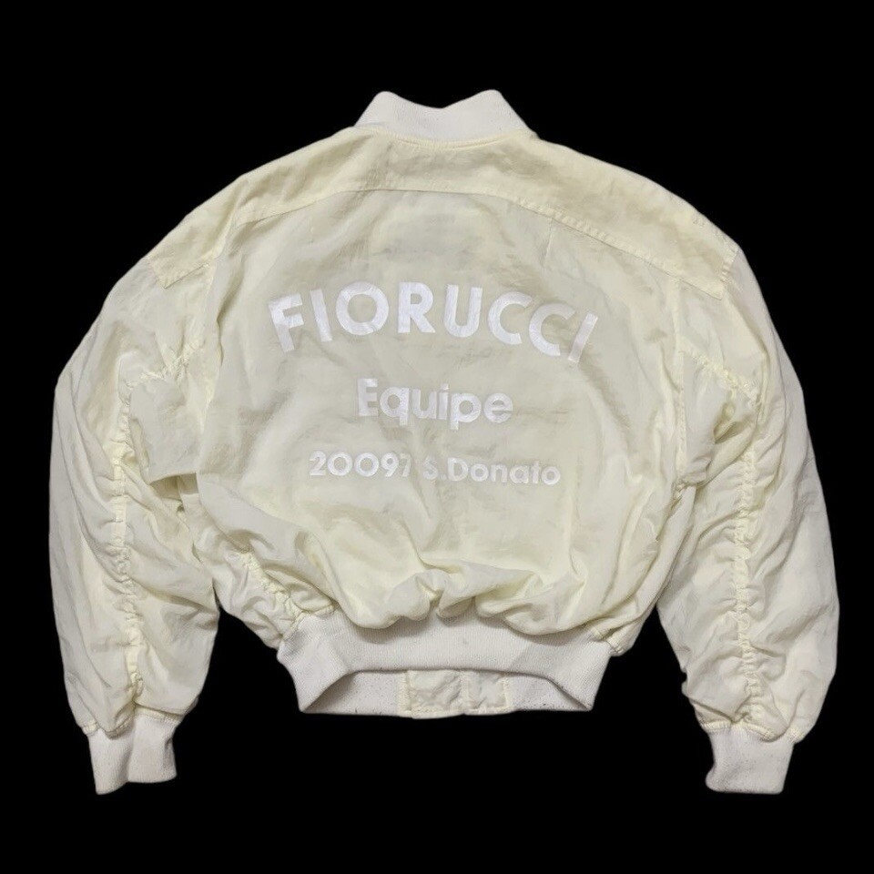 FIORUCCI Lou Nylon Ruched Oversize Flight Bomber Jacket in Size M