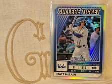 Matt McLain, Reds, 2022 Elite Extra Edition College Tickets Optic Holo CTO-35🇬