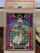 PANINI TRADING CARDS DEVON ACHANE PURPLE PSA 10 #312 (GEP023947)