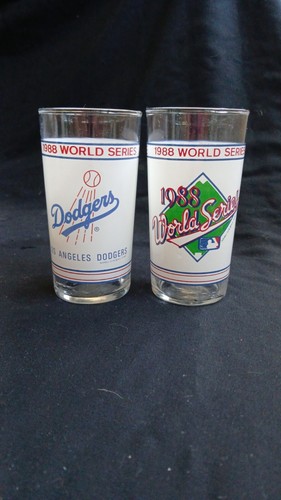 2PC LOT VINTAGE KIRK GIBSON WHITE 1988 LA DODGERS WORLD SERIES GLASSES 5 1/8" A+ - Picture 2 of 6