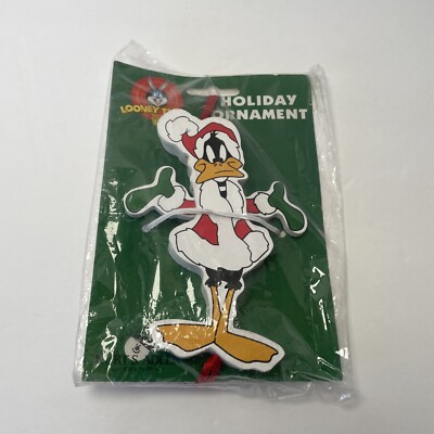 HTF Kurt Adler Looney Tunes Daffy Duck 1998 Wooden Ornament Arms Move