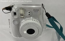 Instax mini 9 Instant Film Camera White with Clear Case Teal Strap