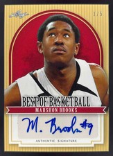 2011-12 Leaf Best of Basketball Autographs Red #MB1 MarShon Brooks Auto /5