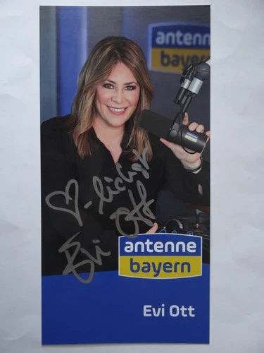 Autograph card: "Evi Ott" - antenna Bavaria, autographed