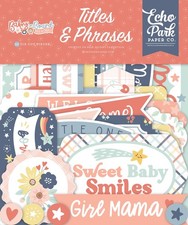 Echo Park Ephemera-Titles Phrases, Baby On Board Girl - 3 Pack