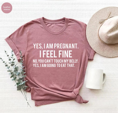 Funny Pregnancy Announcement Shirt Yes Im Pregnant Mom Gift Tee