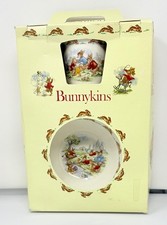 Vintage Royal Doulton Bunnykins Child's NEW 3 Piece Set Plate, Bowl Mug, 1981