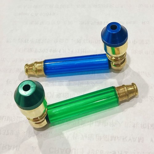 INHALE®️ 2 PZ L-acrilico metallo erba tabacco pipa fumo con 10 schermi ottone - Foto 4 di 4