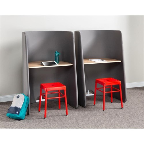 Safco Steel Guest Stool in Glossy Blue - 15.5"W x 15.5"H - Picture 6 of 7