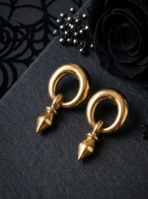 Vintage MCM Paranormal ''Project Echo'' Gold Tone Teardrop Earrings - Haunted Lore