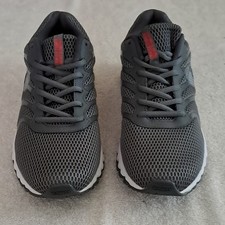 K-Swiss Tubes Men's Low Top Lace-Up Mesh Sneakers Gray Black White Red Rubber