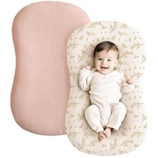 Muslin Baby Lounger Cover 2 Pack, 100 Cotton Soft and Breathable Baby Nest