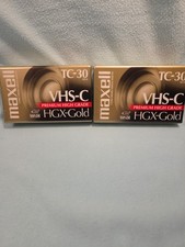 NEW 2 Maxell TC-30 VHS-C HGX-Gold Camcorder Video Cassette Tape SEALED