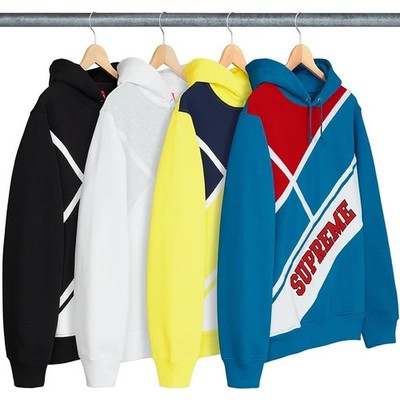 Supreme Diagonal Hooded Sweatshirt SS18 (SS18SW27) Men's Size S-XL