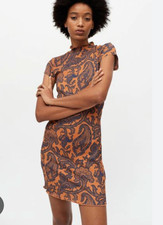 URBAN OUTFITTERS Uo Nina Spliced Bodycon Mini Dress In Brown NWT Large