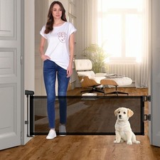 14" H Short Dog Gate Pet Gates Puppy Gate 59" Wide Step Over Pet Fence, Mesh