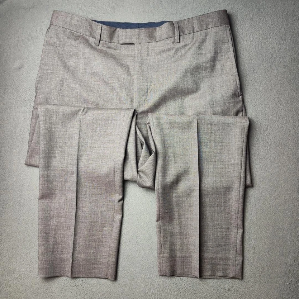 Banana Republic Pants Mens 36x30 Gray Slim Fit Italian Wool Marzotto Dress Lined - Image 3 of 4