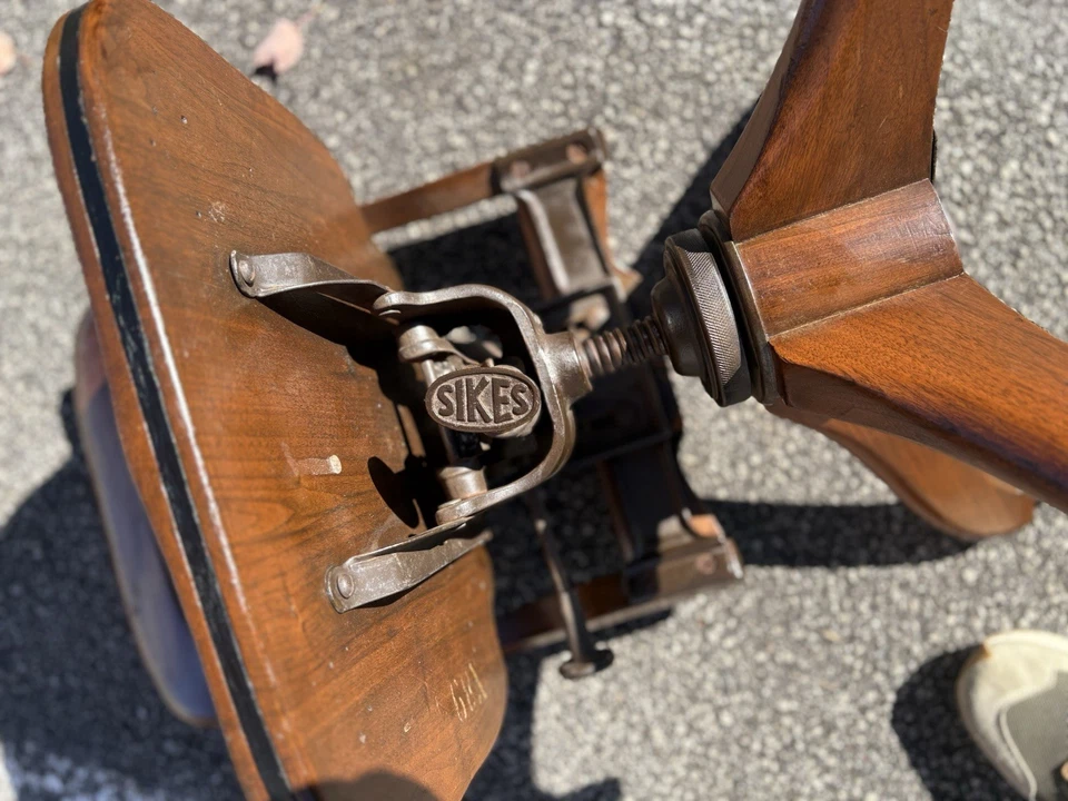 Vintage Sikes Co Solid Wood Adjustable Office Chair Mid Century Modern - Image 3 of 4