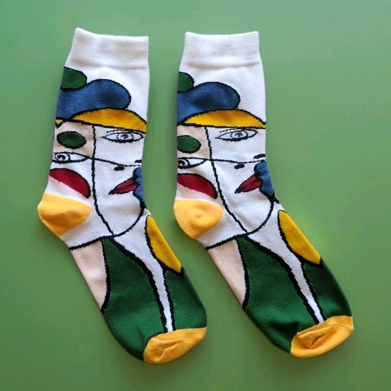 Art Impressionist Multi-Color Mens Socks New One Size Large 9-13 Mid Calf